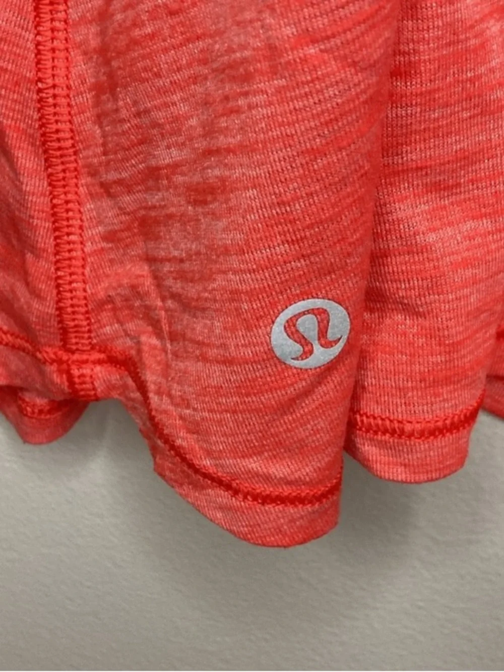 Lululemon Glide and Stride Women’s Coral Red Orange Layered Tank Top Size 6